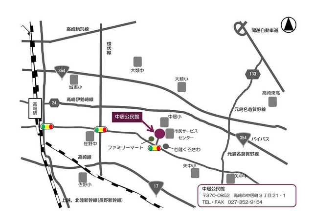 中居公民館　１階　実習室 への地図