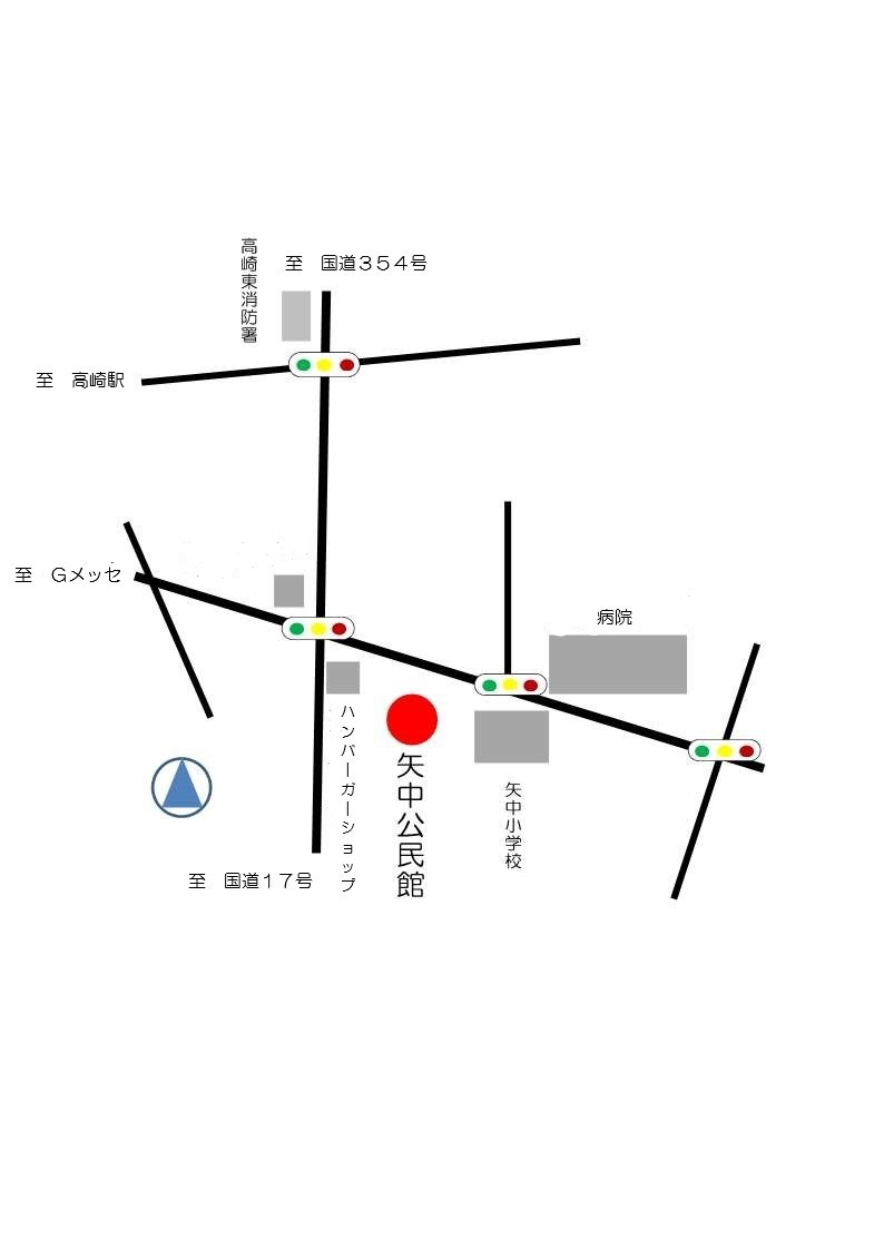 矢中公民館　２階　講義室への地図