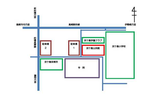 京ケ島公民館２階講義室への地図