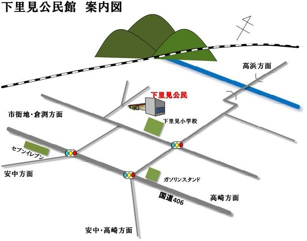 下里見公民館　和室　※和室以外の他の部屋で実施する場合があります。への地図